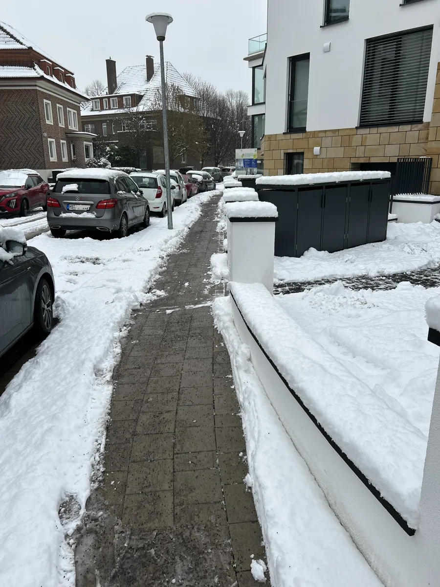 Geräumter Gehweg in Münster